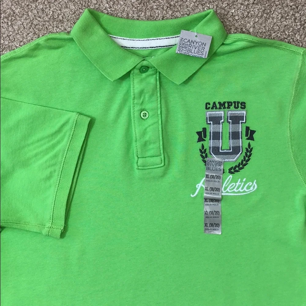 Canyon River Blues Lime Green Polo Shirt XL (18/20) New with Tags